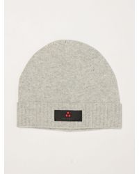 Peuterey - Wool And Cashmere Blend Beanie With Cuff And Logo Patch - Lyst