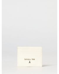 Patrizia Pepe - Flat Grained Leather Card Holder With Seven Slots And Lettering Logo - Lyst
