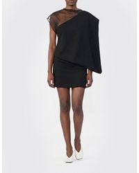 Sportmax - One-Shoulder Asymmetric Wool Sheath Mini Dress - Lyst