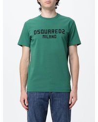 DSquared² - Short-Sleeved Cotton T-Shirt With Contrasting Logo Print - Lyst
