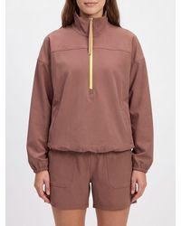 Alysi - Short Cotton Windbreaker Jacket With High Neck, Half-Zip And Dropped Shoulders - Lyst