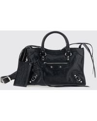 Balenciaga - Le City Studded Arena Lambskin Handbag With Shoulder Strap - Lyst