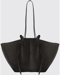 Yuzefi - Mochi Hammered Leather Flared Shoulder Bag With Laminated Logo - Lyst