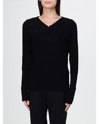 Lemaire - Pure Wool V-Neck Jumper With Ribbed Trims - Lyst