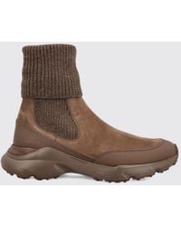 Tod's - Leather And Nubuck Chelsea Ankle Boots With T Timeless Logo And Lug Sole - Lyst