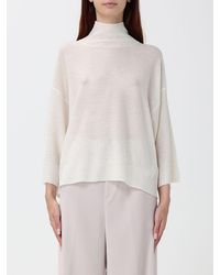Fabiana Filippi - Pure Wool Turtleneck Jumper With Dropped Shoulders And Asymmetrical Hem - Lyst