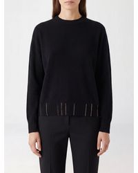 Fabiana Filippi - Virgin Wool Silk And Cashmere Crewneck Sweater With Monili - Lyst
