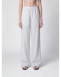 Rohe - Striped Silk And Cotton Wide-Leg Palazzo Trousers - Lyst