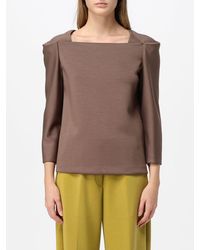 MEIMEIJ - Long-Sleeved Crêpe Top With A Square Neckline - Lyst