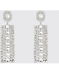 Self-Portrait - Brass Earrings With Set Crystals - Lyst