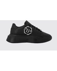 Philipp Plein - Smooth Leather Low-Top Sneakers With Monogram And Hexagon Logo - Lyst