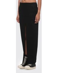 Rick Owens - Long Knitted Wool Pencil Skirt With Back Slit - Lyst