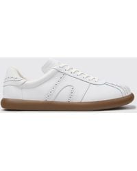 Camper - Twins Calfskin Leather Trainers With Brogue Detailing And Tonal Logo - Lyst