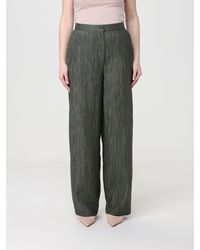 Emporio Armani - Pleated Lyocell Blend Palazzo Pants - Lyst
