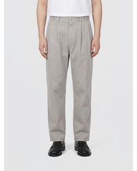 Brunello Cucinelli - Stretch Cotton Wide Leg Trousers - Lyst