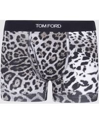 Tom Ford - Animalier Print Stretch-Cotton Boxer Shorts With Jacquard Logo Waistband - Lyst