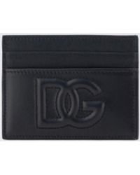 Dolce & Gabbana - Leather Card Holder With Embossed Logo - Lyst