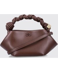 Ganni - Recycled Leather Mini Bag With Braided Handle And Butterfly Logo - Lyst