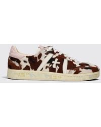 Premiata - Bonnie Leather And Pony-Hair Sneakers With Animal Print - Lyst