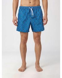 Fedeli - Polyester Swim Trunks With Turtle Print - Lyst