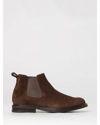Church's - Suede Calfskin Chelsea Boots With Round Toe And Rubber Sole - Lyst