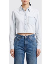Patrizia Pepe - Cropped Lyocell Shirt - Lyst