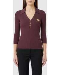 Elisabetta Franchi - Silk And Lyocell Knit Polo Shirt - Lyst