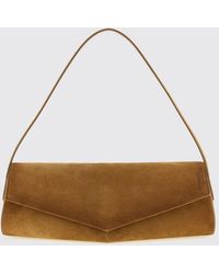 Jil Sander - Suede Calfskin Shoulder Bag With A Flared Rectangular Shape - Lyst