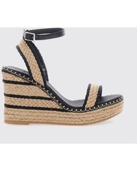 Castañer - Two-Tone Striped Raffia Wedge Sandals With Jute Platform - Lyst