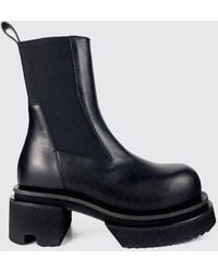Rick Owens - Calfskin Chelsea Boots With Chunky Sole And Round Toe - Lyst
