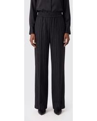 Brunello Cucinelli - Pinstripe Wide-Leg Wool Blend Trousers With Sequins - Lyst