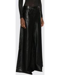 Norma Kamali - Wide Leg Faux Leather Palazzo Trousers With Mid-Rise Waist By - Lyst
