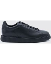 Hogan - H-Stripes Smooth Calfskin Leather Sneakers With Perforated H Logo - Lyst