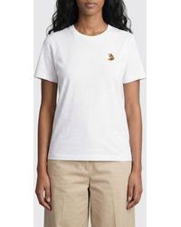Maison Kitsuné - Maison Kitsun&Eacute Cotton Logo T-Shirts - Lyst