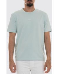 BOSS - Crew Neck Stretch-Cotton T-Shirt With Contrast Chest Logo - Lyst