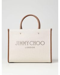 Jimmy Choo - Avenue Bag In Canvas And Leather With Embroidered Logo - Lyst