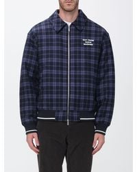 Drole de Monsieur - Tartan Pattern Wool Blend Shirt Jacket - Lyst