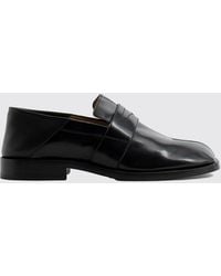 Maison Margiela - Tabi Brushed Leather Loafers - Lyst