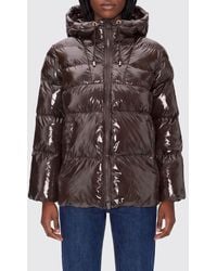 Pinko - Quilted Waterproof Nylon Short Puffer Jacket With Hood And Elasticated Cuffs - Lyst