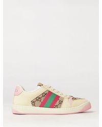 Gucci - Screener Jacquard Gg Monogram Leather And Cotton Low-Top Sneakers - Lyst