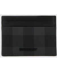 Burberry - Flat Check Coated Cotton Card Holder With Four Card Slots - Lyst