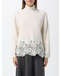 Fabiana Filippi - Virgin Wool, Silk And Cashmere Jumper With Lace Inserts - Lyst