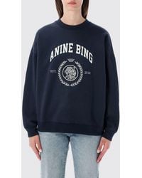 Anine Bing - Oversized Cotton Sweatshirt With Logo Print And Dropped Shoulders - Lyst