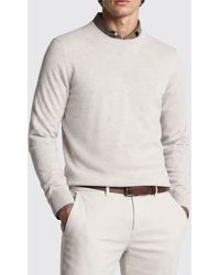 Fay - Pure Merino Wool Crewneck Jumper With Ribbed Trims - Lyst