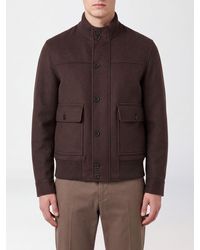Lardini - Wool And Cashmere Blend Bomber Jacket With A High Collar - Lyst