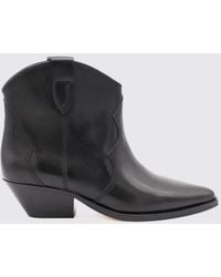 Isabel Marant - Smooth Leather Cowboy Ankle Boots With Flared Heel - Lyst