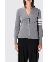 Thom Browne - 4-Bar Merino Wool V-Neck Cardigan With Grosgrain Trim - Lyst