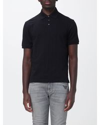 Emporio Armani - All-Over Logo Cotton Piqué Polo Shirt - Lyst