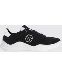 Philipp Plein - Low Top Leather And Suede Sneakers With Hexagon Logo - Lyst