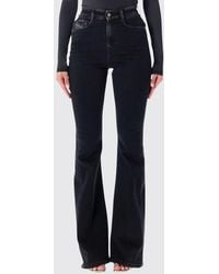 DIESEL - High-Waisted Flared 5-Pocket Cotton Denim Jeans - Lyst